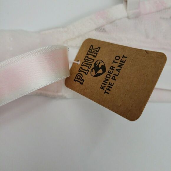 Victorias Secret Sz Small Bra Ivory Lace Lightly Lined Wireless Plunge Bralette - Picture 10 of 16